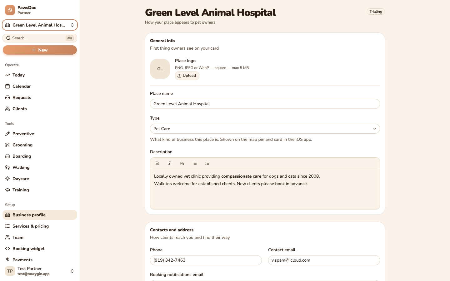 Business profile