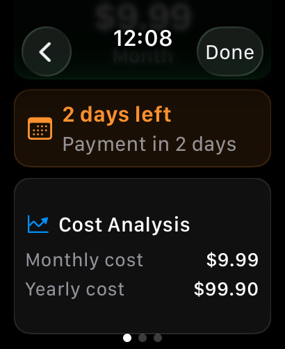 MySub Apple Watch screenshot 3